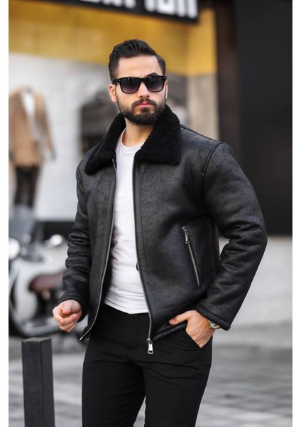 Içi Kürklü Napa Deri Mont / Ceket