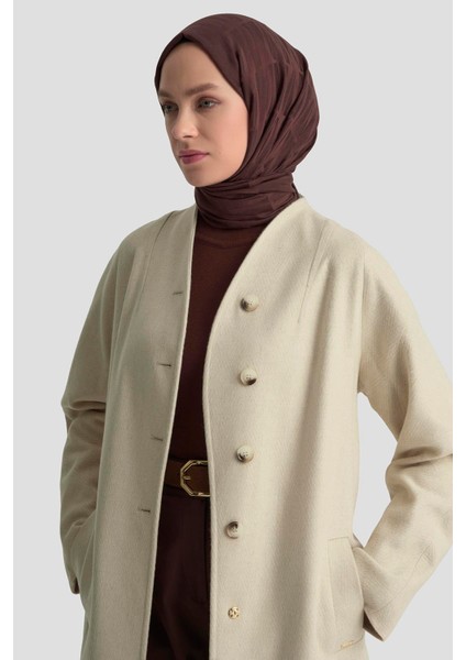 Kaşe Manto 25K8603 Ekru fiyatları