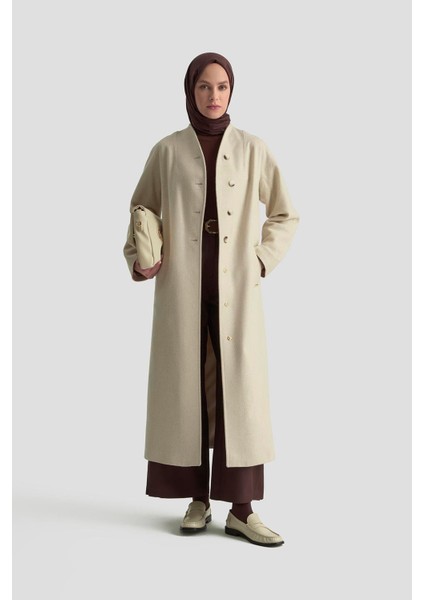 Kaşe Manto 25K8603 Ekru modelleri