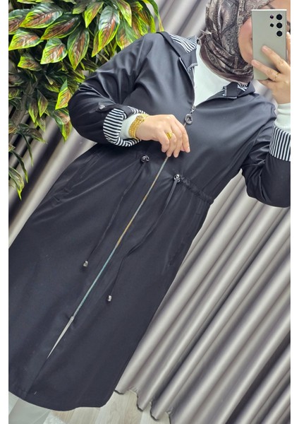 Kadın Tesettür Giyim Büyük Beden Fransız Boy Mevsimlik Trençkot indirimleri