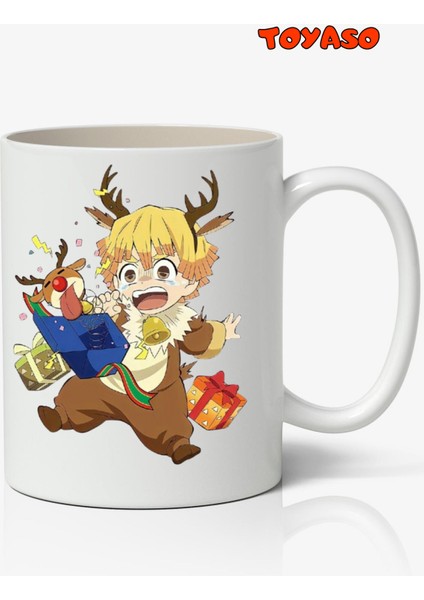 Yılbaşı Demon Slayer Iblis Keser Zenitsu Temalı Anime Kupa Bardak Sevgiliye Arkadaşa Hediye