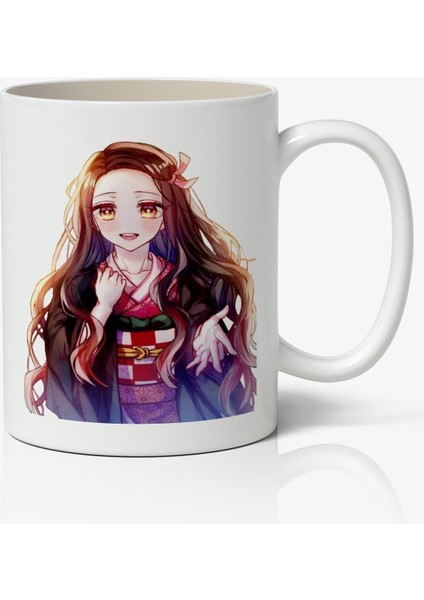 Nezuko Kamado Anime Baskılı Beyaz Kupa Bardak