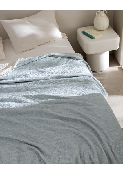 Bradley Çift Kişilik Pamuklu Yatak Örtüsü - Açık Mavi modelleri