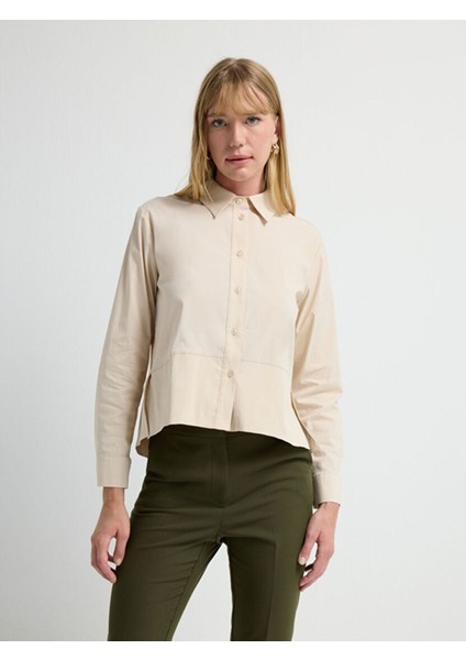 Dikiş Detaylı Gömlek Bej 13045813000