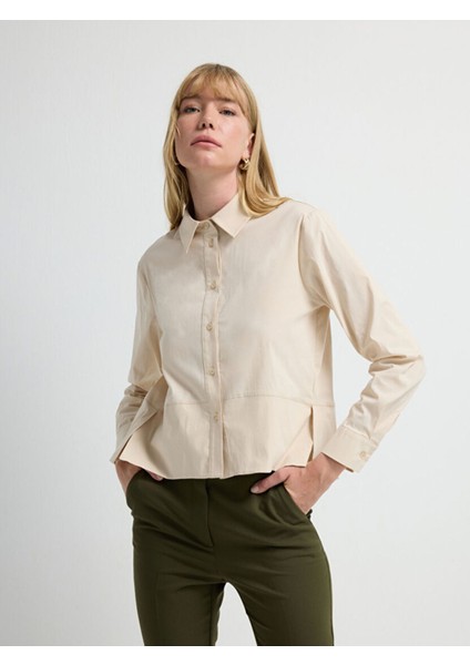Dikiş Detaylı Gömlek Bej 13045813000 fırsatları