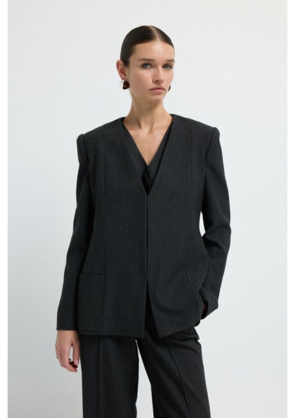 Yünlü V Yaka Ceket C.antrasit 11945703000