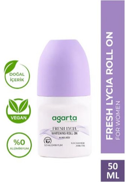 Ter Kokusu Önleyici 24 Saat Etkili Kadın Fresh Lycıa Roll-On 50 ml x 3 Adet fiyatları