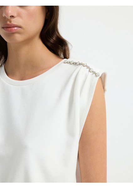 Omuzu Taşlı Bluz Kemik 11545834000 fiyatları