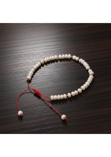 Gerçek Inci Bileklik – 4x5 mm Rondel Kesim, Ayarlanabilir Model modelleri