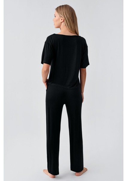 Kısa Kollu Esnek Viskoz Pijama Takım 18215 fiyatları