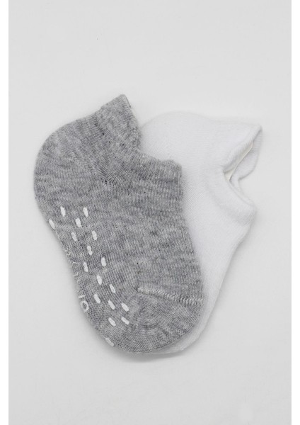 2li Sneakers Kaymaz Basic Penye Çorap 20103 Gri Beyaz fırsatları