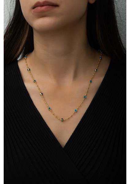 925 Ayar Nazar Göz Kolye.cam Göz Kolye.rose.gold.rodaj. fiyatları