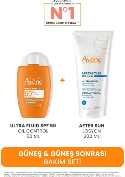 Güneş & Güneş Sonrası Bakım Seti (Ultra Fluid Spf 50 Oil Control 50 ml + After Sun Losyon 200 Ml)