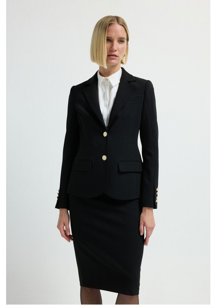 Dikiş Detaylı Ceket Siyah 11944204001