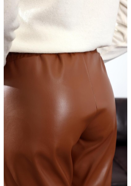 Taba Havuç Deri Pantolon 22022