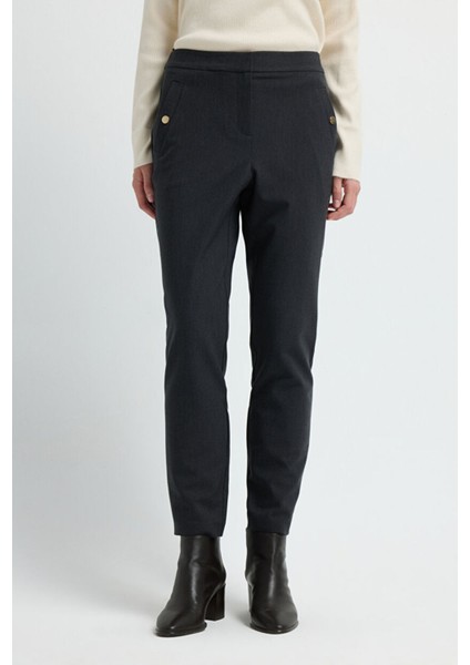 Metal Aksesuarlı Cepli Pantolon Antrasit 15335246013 fiyatları