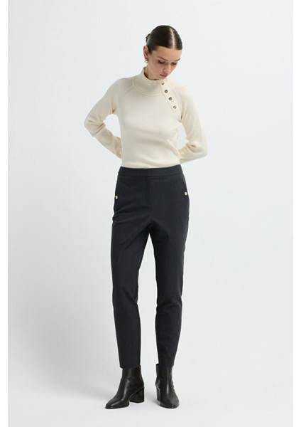 Metal Aksesuarlı Cepli Pantolon Antrasit 15335246013 indirimleri