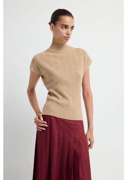 Düşük Kol Triko Bluz Bej 11544351001 modelleri