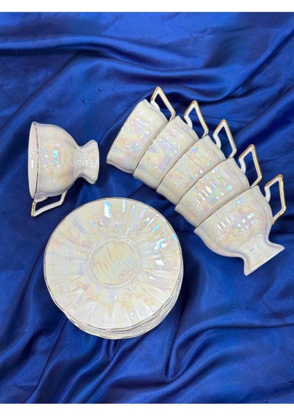 Elsa 6 Kişilik Türk Kahvesi Fincan Takımı -100 ml Tkebt Krem modelleri