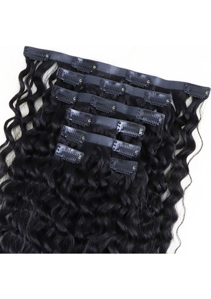 Yoğun Dalgalı 7 Parça Görünmez Yarım Ay Set %100 Gerçek Saç / 70CM fiyatları