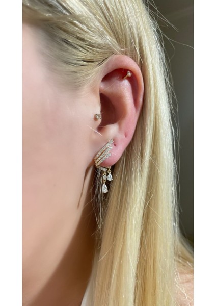 Ithal Yüksek Kalite Melek Kanadı Damla Taş Detaylı Küpe fırsatları