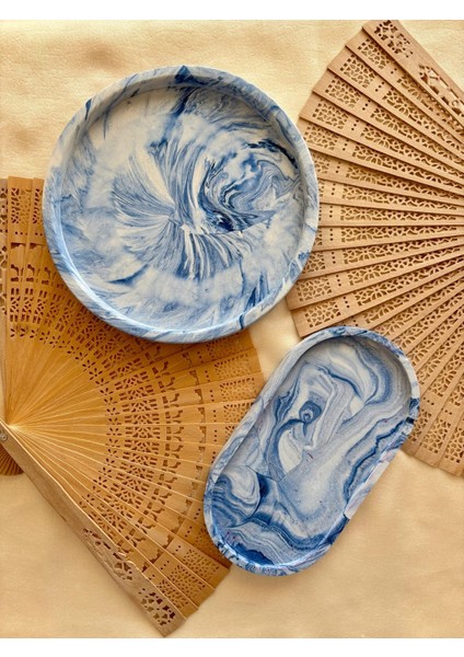 2'li Set Şık, Dekoratif, Bardak Altlığı ve Tabak Hediyelik Eşya