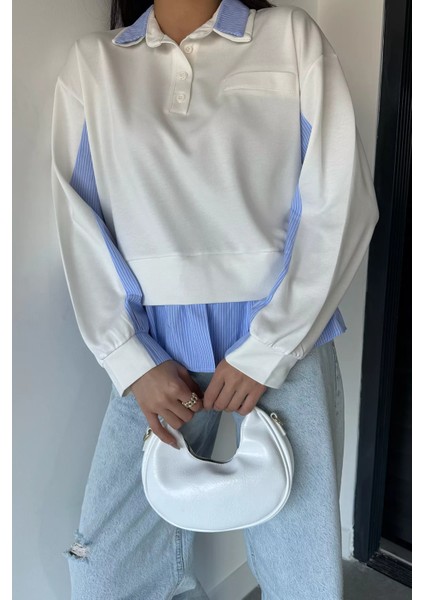 Kadın Polo Yaka Gömlek Garnili Sweatshirt P-00019010 modelleri