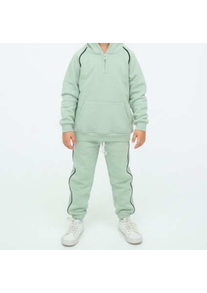 MRT8978 Erkek Çocuk Kapüşonlu 3 Iplik Şardonlu Eşofman Takım
