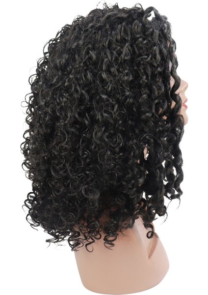Siyah Yoğun Dalga Afro Dalga Tül Peruk fiyatları
