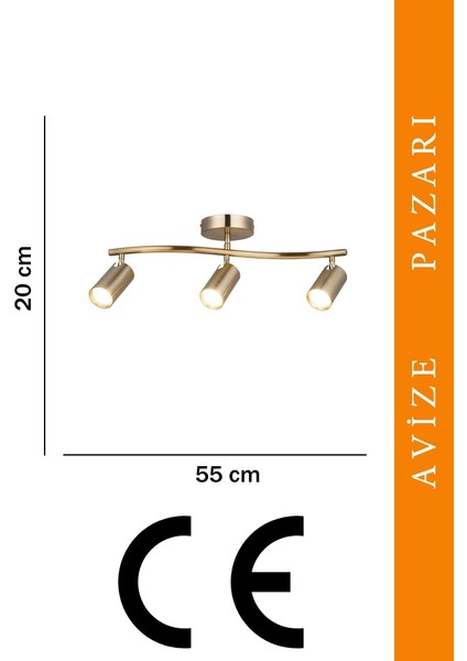Spotte 3'lü Antık Lak Plafonyer modelleri
