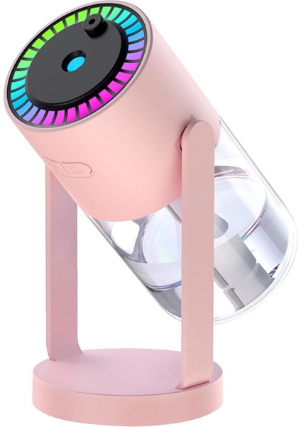 Sessiz USB Hava Nemlendirici & Yağ Difüzörü Gece Lambası – Pembe – 300 ml Ultrasonik Buhar + LED Işık