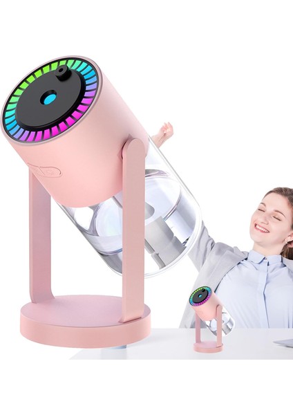 Sessiz USB Hava Nemlendirici & Yağ Difüzörü Gece Lambası – Pembe – 300 ml Ultrasonik Buhar + LED Işık fiyatları