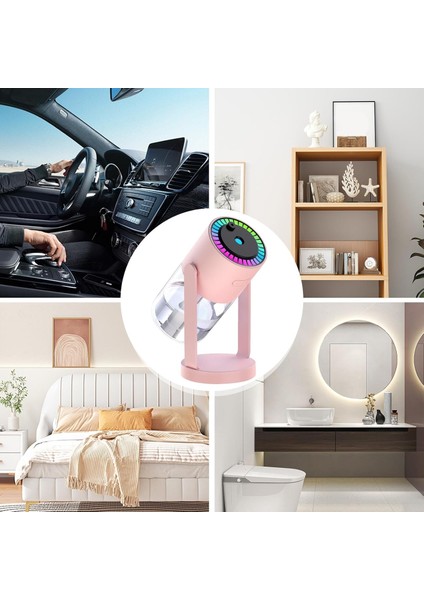 Sessiz USB Hava Nemlendirici & Yağ Difüzörü Gece Lambası – Pembe – 300 ml Ultrasonik Buhar + LED Işık indirimleri