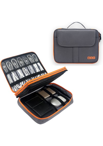 Maplestory MD079 Düzenleyici Taşınabilir Kablo Düzenleyici Seyahat Su Geçirmez Kılıf USB Kabloları/şarj Cihazları/güç Bankası/flash Bellek/cep Telefonu Saklama Çantası - Açık Gri (Yurt Dışından)