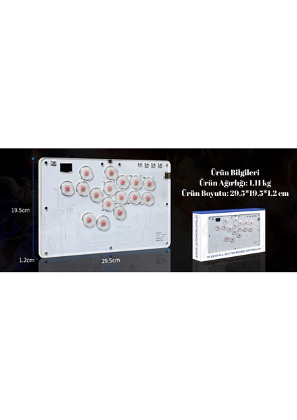 Ps4 Uyumlu Fighting Stick Arcade Stick – Ps4/ps3/pc/steam/android/ios Uyumlu, Rgb Aydınlatma