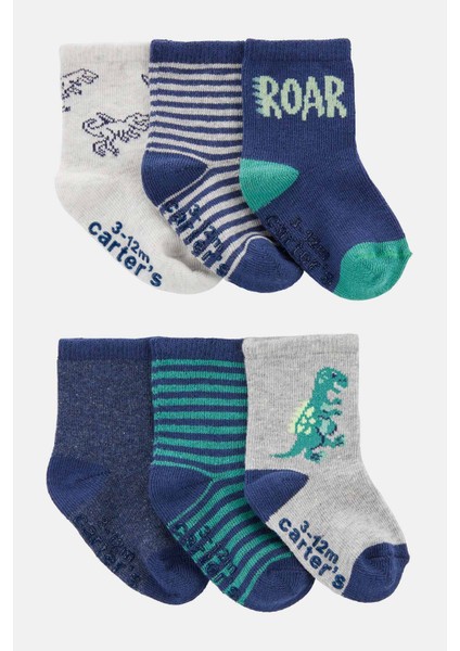 Erkek Bebek Desenli 6lı Çorap