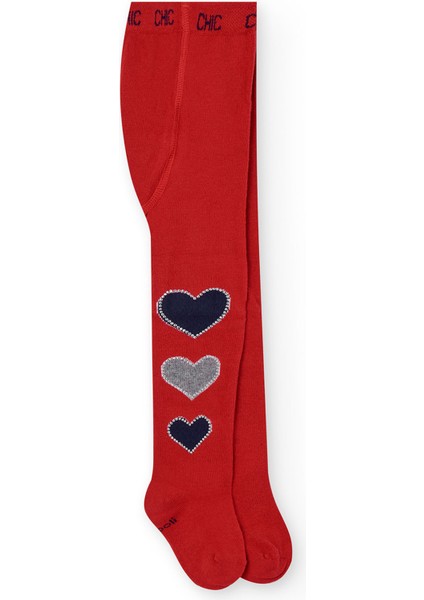 Kız Çocuk Kalp Desenli Külotlu Çorap