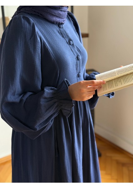 Yarımpat Yandan Bağlamalı Müslin Elbise 1004 fiyatları