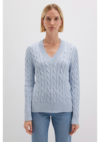 1710720-70813 Mavi V Yaka Kazak+ fiyatları