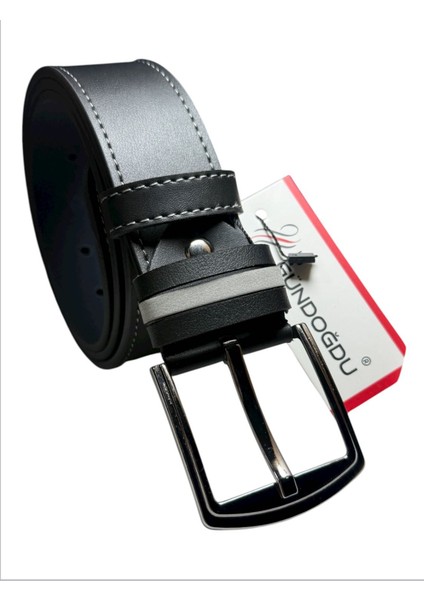 Siyah 4,5cm Gri Tek Dikişli Modelli Birinci Sınıf Suni Deri Kot Kemer fırsatları