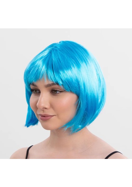 Turkuaz Renk Parti Peruğu Küt Saç (5332) fırsatları