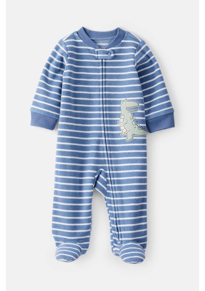 Erkek Bebek Mavi Polar Tulum