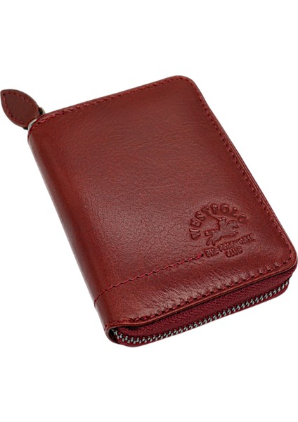 Hakiki Deri Kağıt Para ve Bol Kart Bölmeli Fermuarlı Unisex Cüzdan - Çay Taba fiyatları