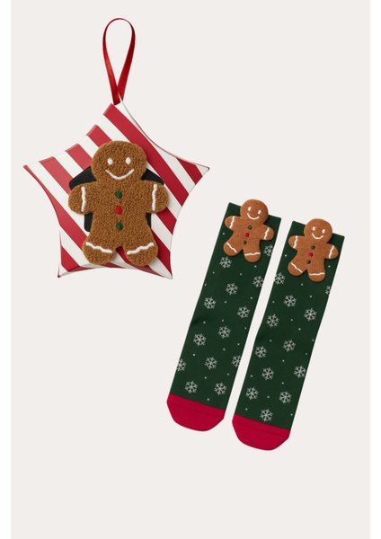 Kadın Ginger Breadman Kutulu Yılbaşı Soket Çorap fiyatları