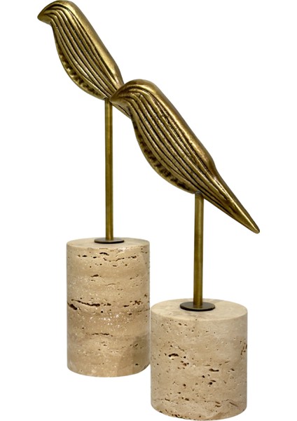 Traverten Eskitme Kuş Dekor Seti fiyatları