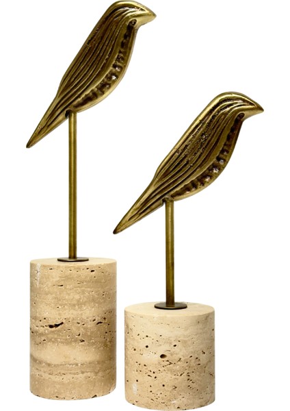 Traverten Eskitme Kuş Dekor Seti modelleri