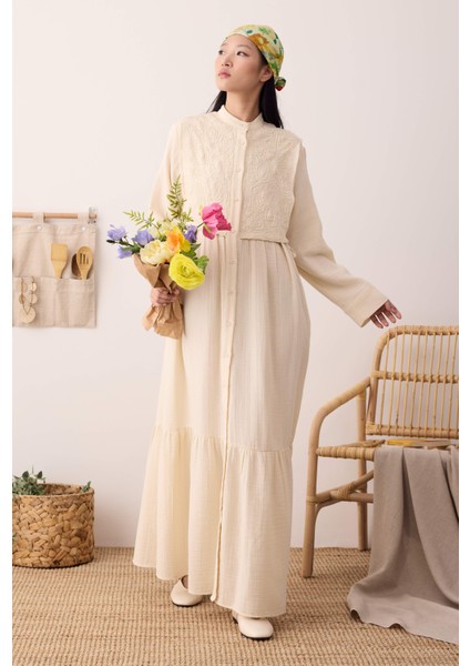 Önü Ters Rüzgarlıklı Elbise Kemik indirimleri