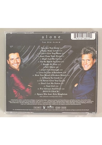 Modern Talking Alone The 8th Album CD (Orijinal 1999 Dönem Baskı Cd) fiyatları