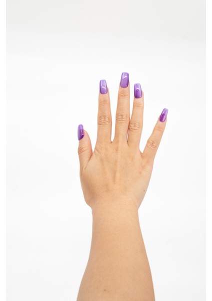 15'li Mor Orta Kare TT1296 Tekrar Kullanılabilir El Yapımı Protez Takma Tırnak - Mor-M modelleri