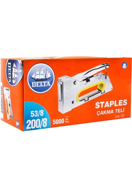 Delta Zımba Teli 200/8 53/8 Kod 202 (5000 Adet) 12'li Paket